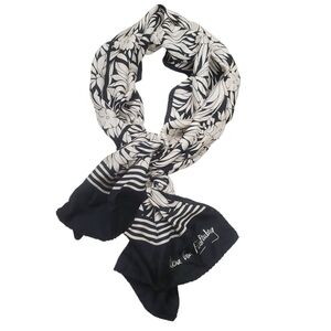 Diane Von Furstenberg Monochrome Floral Scarf. Silk, Hand Rolled
